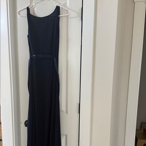 Lulu's Navy Sleeveless Maxi Dress with Waist Tie